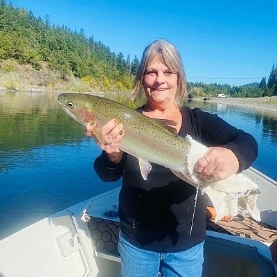 Woman posing with her catch