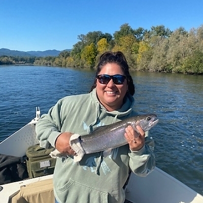 Woman posing with her catch