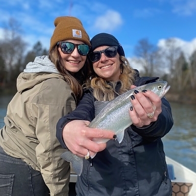 Women posing with catch